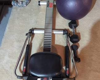 Precor 612 Rowing Machine, Weights and Exercise Ball