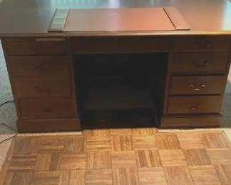 Desk with Protective Parquet Chair Mat
