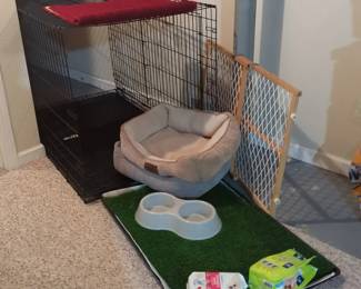 Double Door Dog Crate, Turf Tray, Beds and More
