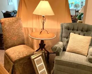 Lazboy Tufted Recliner, Floral Accent Chair, Accent Table and More
