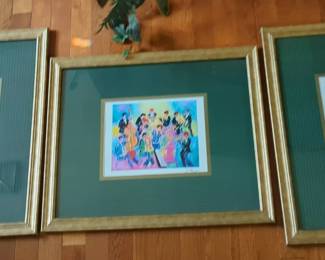 Three Matted Green Prints