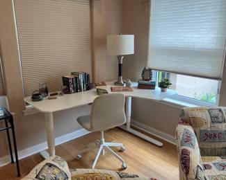 Ikea Bekant desk - 62 1/2" x 23 1/2" and 43 1/2".  Electronically raises up and down.