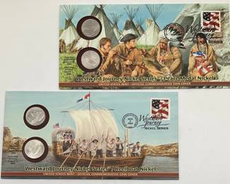 Westward Journey Peace Medal and Keelboat Nickel First Day of Issue