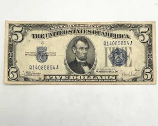 1934 C $5 Silver Certificate.