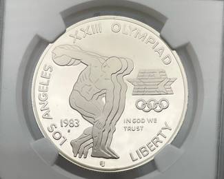 1983-S Proof Olympic Silver Dollar, NGC P69 Ultra Cameo
