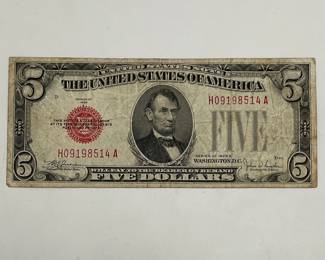 1928-E $5 Red Seal Note