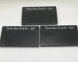1976, 1977 and 1978 US Mint Proof Sets