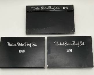 1979, 1980 and 1981 US Mint Proof Sets