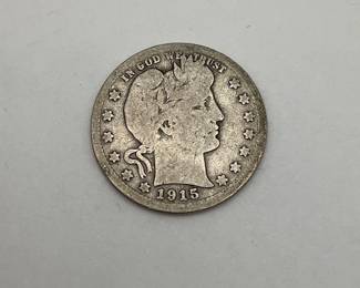 1915-S US Barber Silver 25c