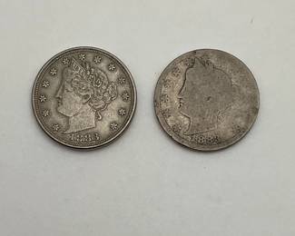 1883 "No Cents" & 1883 "With Cents" Liberty V Nickels