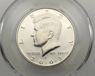 2003-S Silver Proof Kennedy Half Dollar, PCGS PR69 DCAM