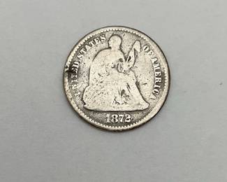 1872 Seated Liberty Half Dime