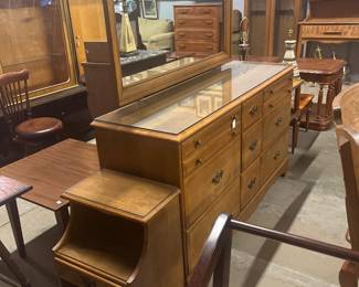 Dresser, mirror, nightstand