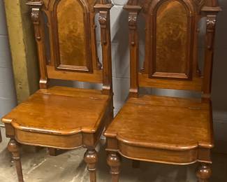 Antique Walnut Hall Chairs