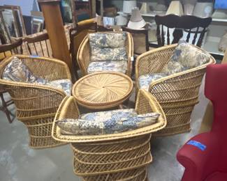 Wicker indoor patio set