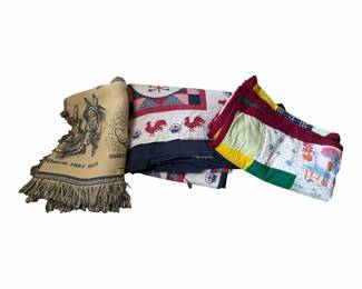 Collection Of Colorful Quilts And Blankets