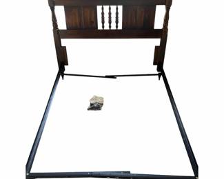 Vintage Hardwood Headboard And Universal Bed Frame
