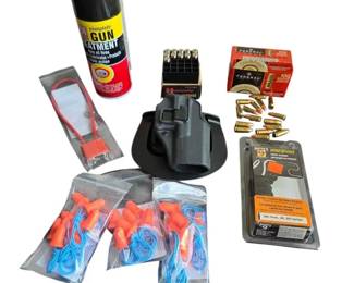 Handgun Accessory  Cleaning Lot  Blackhawk Holster, Ammunition, Safety  Care Gear