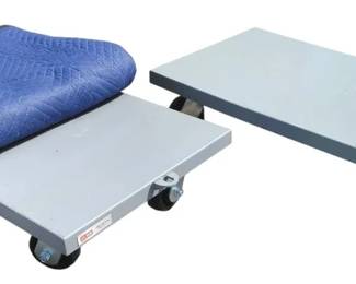 Pair Of Heavy Duty Steel Dollies With Moving Blanket