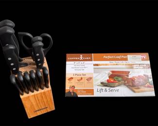 Farberware Complete Knife Set And Never Used Copper Chef Perfect Loaf Pan