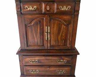 Vintage Brown Stained Hardwood Armoire