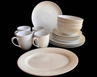Crate And Barrel 15 Piece Pl. Setting Plus One Oval Next Day Gourmet Serving Plate