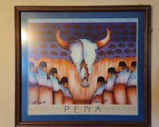 Signed Print "Danza del Bisonte" by Pena