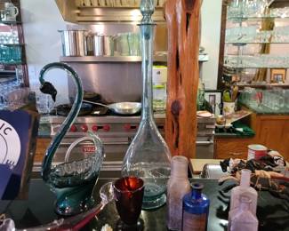 Vintage Hand-Blown Glass, Vintage Bottles, Murano Swan