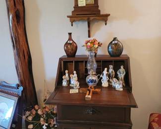 Vintage Secretary Desk, 1905 Mantel Clock