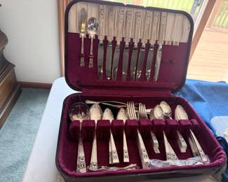 vintage 1950s silver plate dinnerware