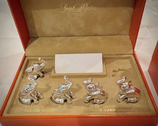 Three boxes of Saint Hilaire elephant place card holders