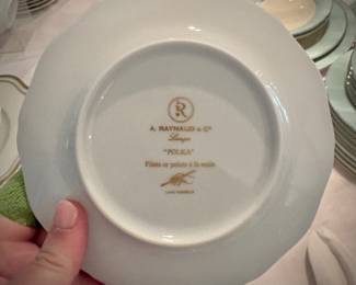 Raynaud Limoges “Polka” white porcelain with hand-painted gold edging - 25+ pieces