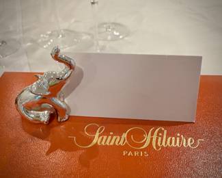 Three boxes of Saint Hilaire elephant place card holders