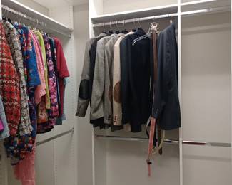 Men's sport jackets and suits.  Size 42 jacket.  Belts both men and women.