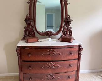 Antique Victorian Marble Top / Mirror Dresser