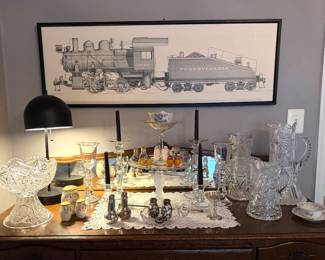 Assortment of Cut Glass, Salt & Pepper shakers