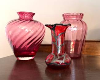 Pink glass, Sterling Overlay