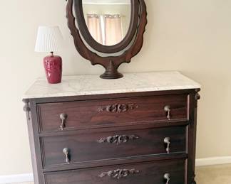 Antique Victorian Marble Top / Mirror Dresser
