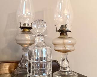 Antique Oil Lamps, Crystal Decanter