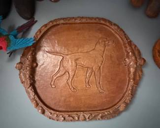 Vintage Wood Dog Tray 