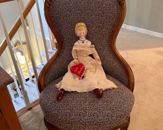 Antique Doll & Slipper Chair