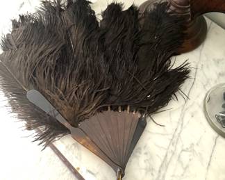 Antique Ostrich Feathers Fan