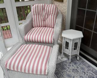 Wicker Chair & Ottoman