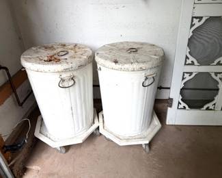 Steel Lidded Cans, Storage, Dog food or bird seed