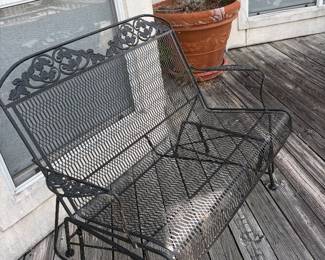 2- Wrought iron glider benches