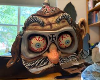 Fright Asylum Crazy Red Baron Pilot 2001 Halloween mask