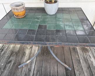 Tile top patio table