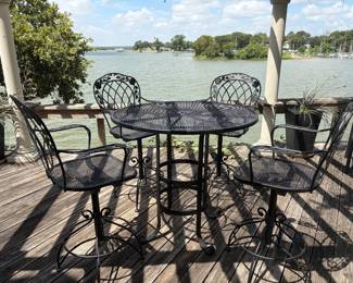 Wrought Iron bar height patio set