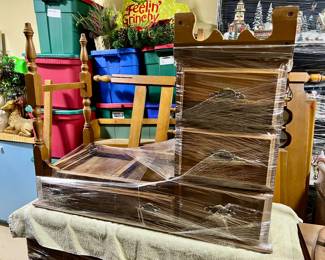 Vintage pine desk (it's upside down)