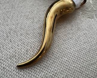 14K Gold Cornicello Italian Horn Pendant